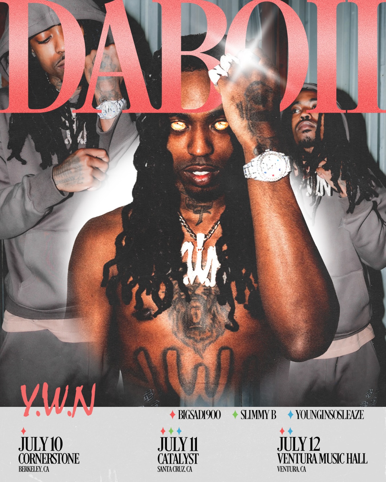 Daboii YWN SUMMER TOUR Tour Poster